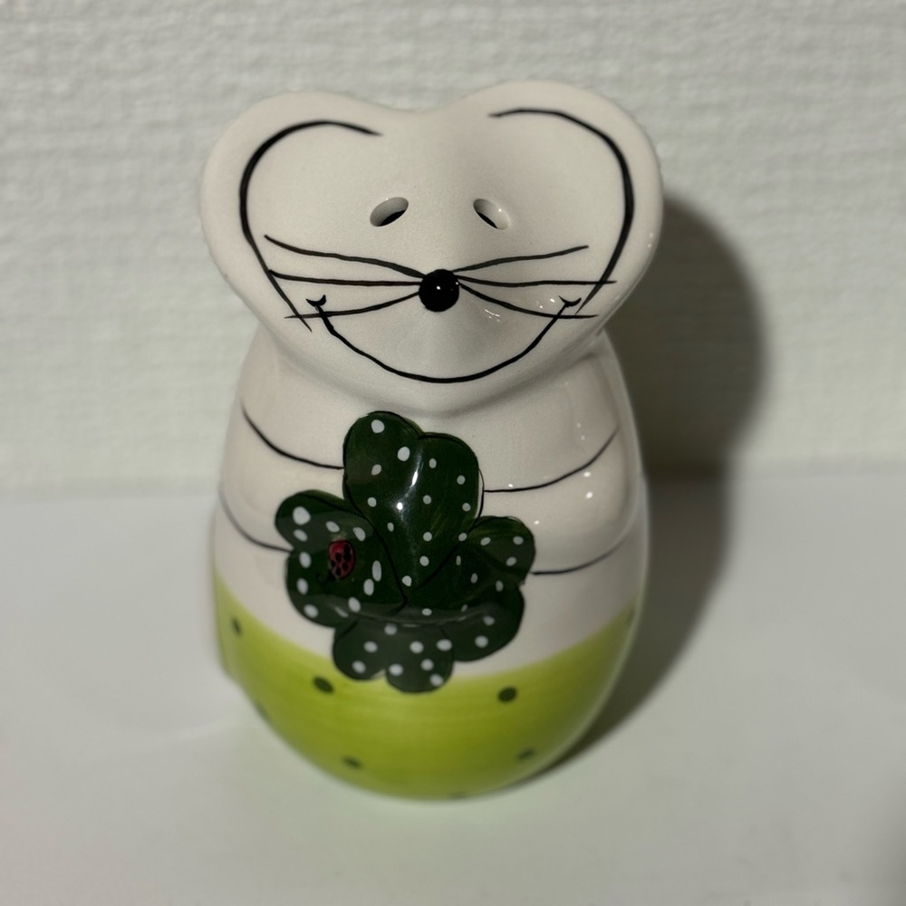 Mouse Cheese Shaker, Vintage Ceramic Pottery Mouse